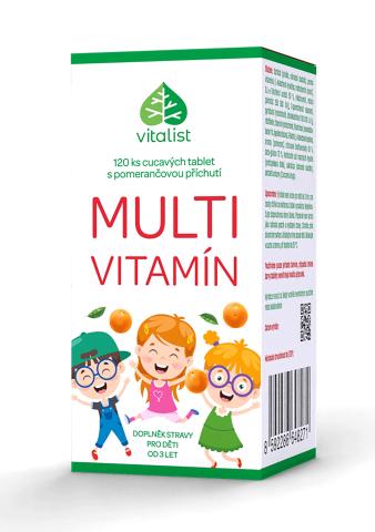 Multivitamín pro děti s pomerančovou příchutí, 120 tablet